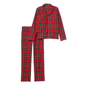 Old Navy Flannel Pajamas Red Green 2-Piece Set Lounge Pants Womans XXL JJ3431